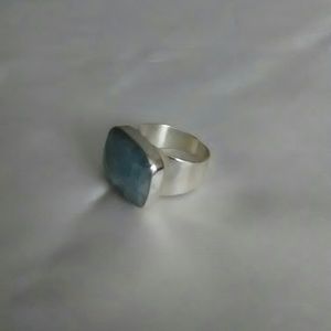 Price Drop - Jay King SS Aquamarine Ring - Size 8